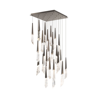 Solitude Square LED Multi Pendant Light in Antique Nickel (25-Light).