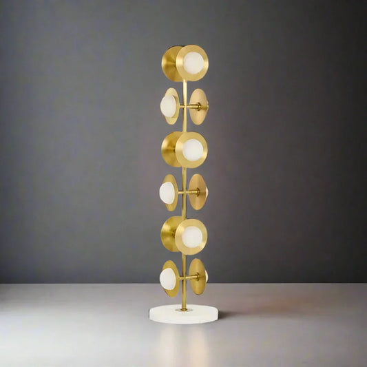 Sculptural Alabaster & Brass Floor Lamp