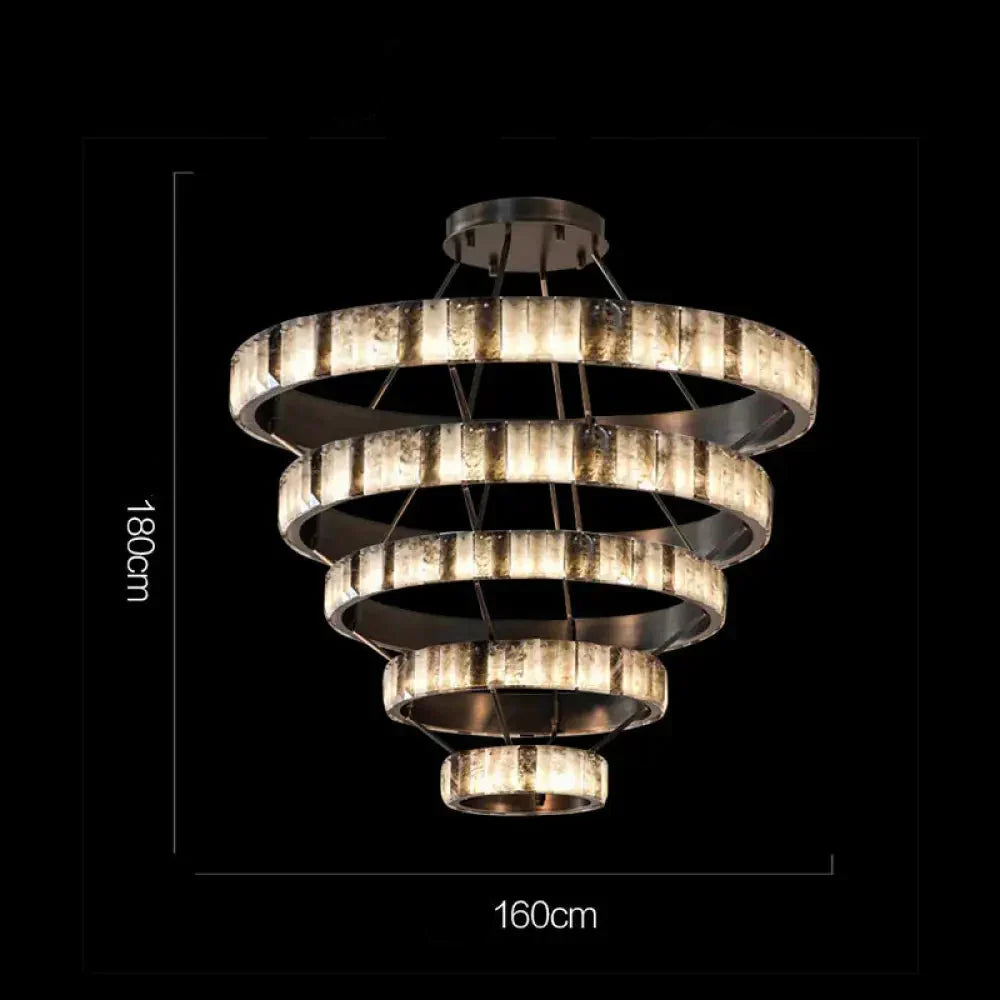 Tiered Alabaster Spiral Chandelier