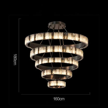 Tiered Alabaster Spiral Chandelier