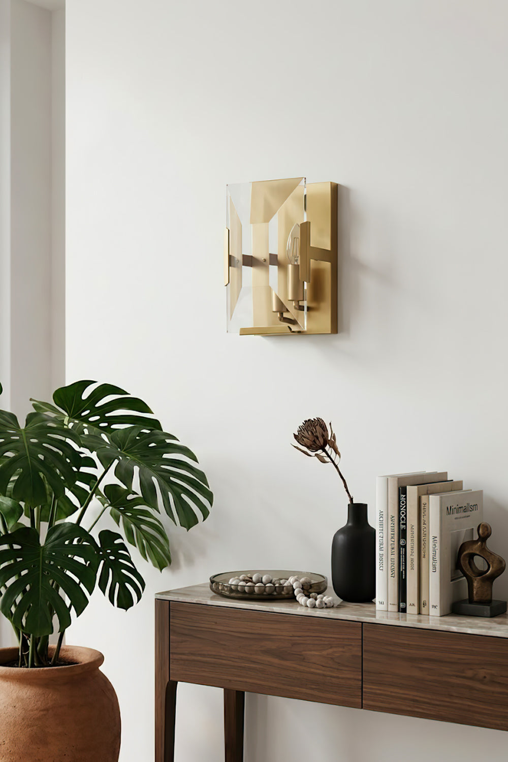 Triple Sparkling Faceted Wall Light - view 6 | morylighting