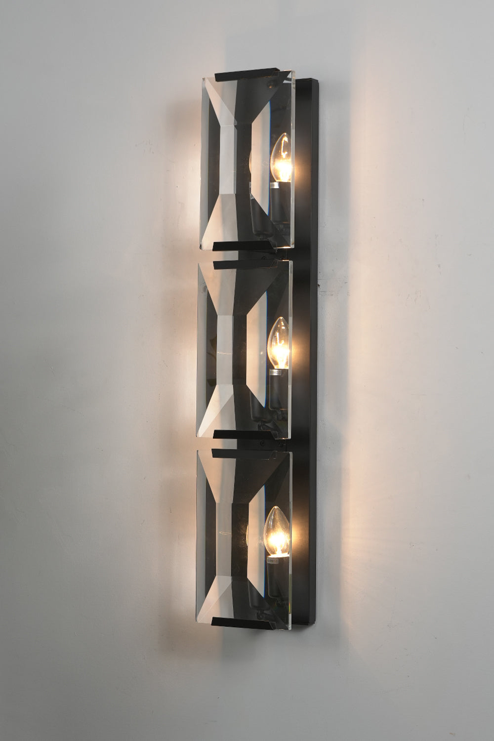 Triple Sparkling Faceted Wall Light - view 13 | morylighting