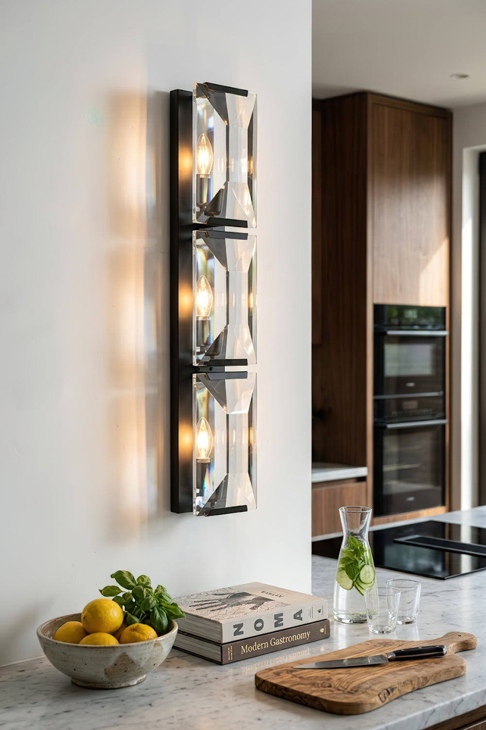 Triple Sparkling Faceted Wall Light - view 7 | morylighting