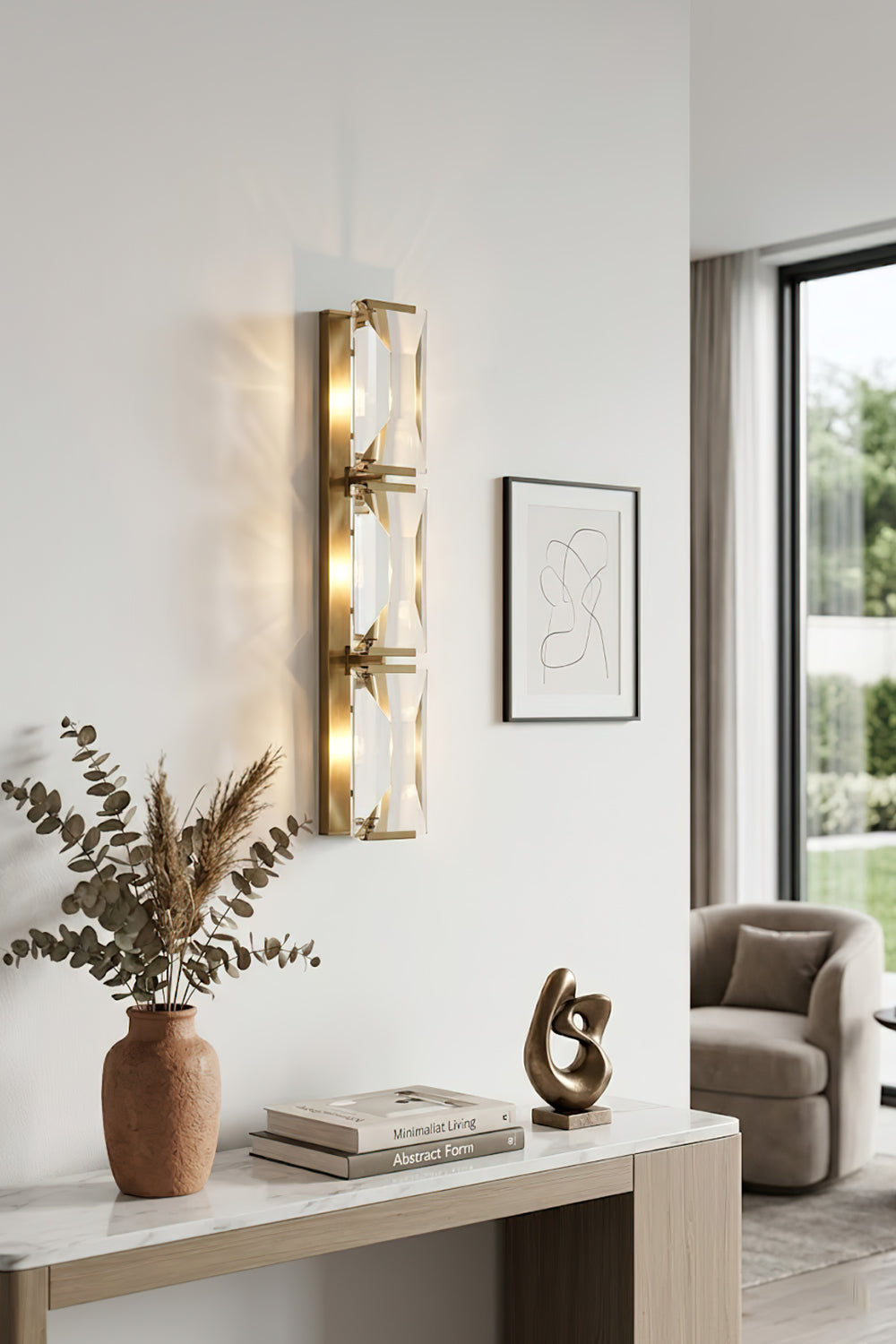 Triple Sparkling Faceted Wall Light - view 4 | morylighting
