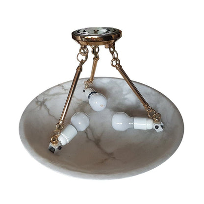 Vintage Round Alabaster Ceiling Lamp