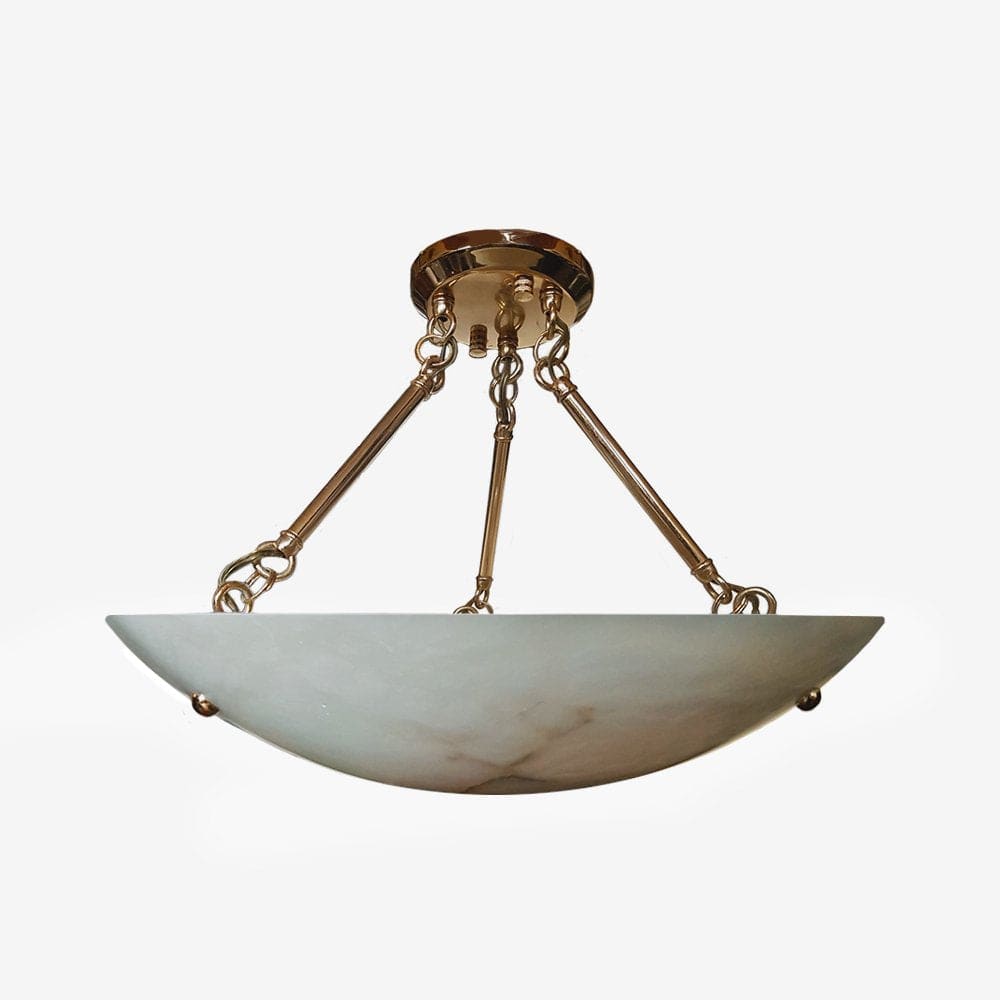 Vintage Round Alabaster Ceiling Lamp
