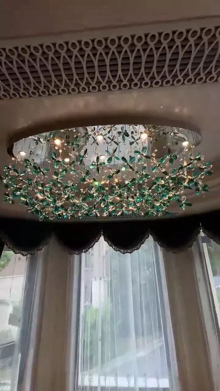 Luxury Crystal Flower Chandelier For Dining Room/Living Room