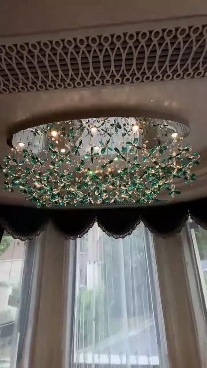 Luxury Crystal Flower Chandelier For Dining Room/Living Room