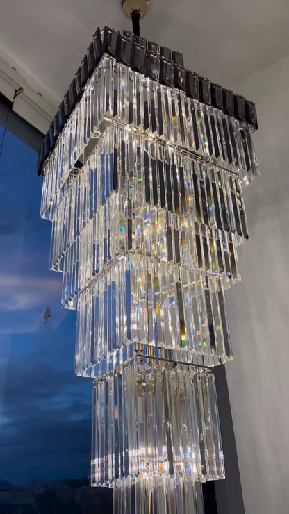 Morylighting Grand Lumina Vertical Crystal Chandelier - Background Shot