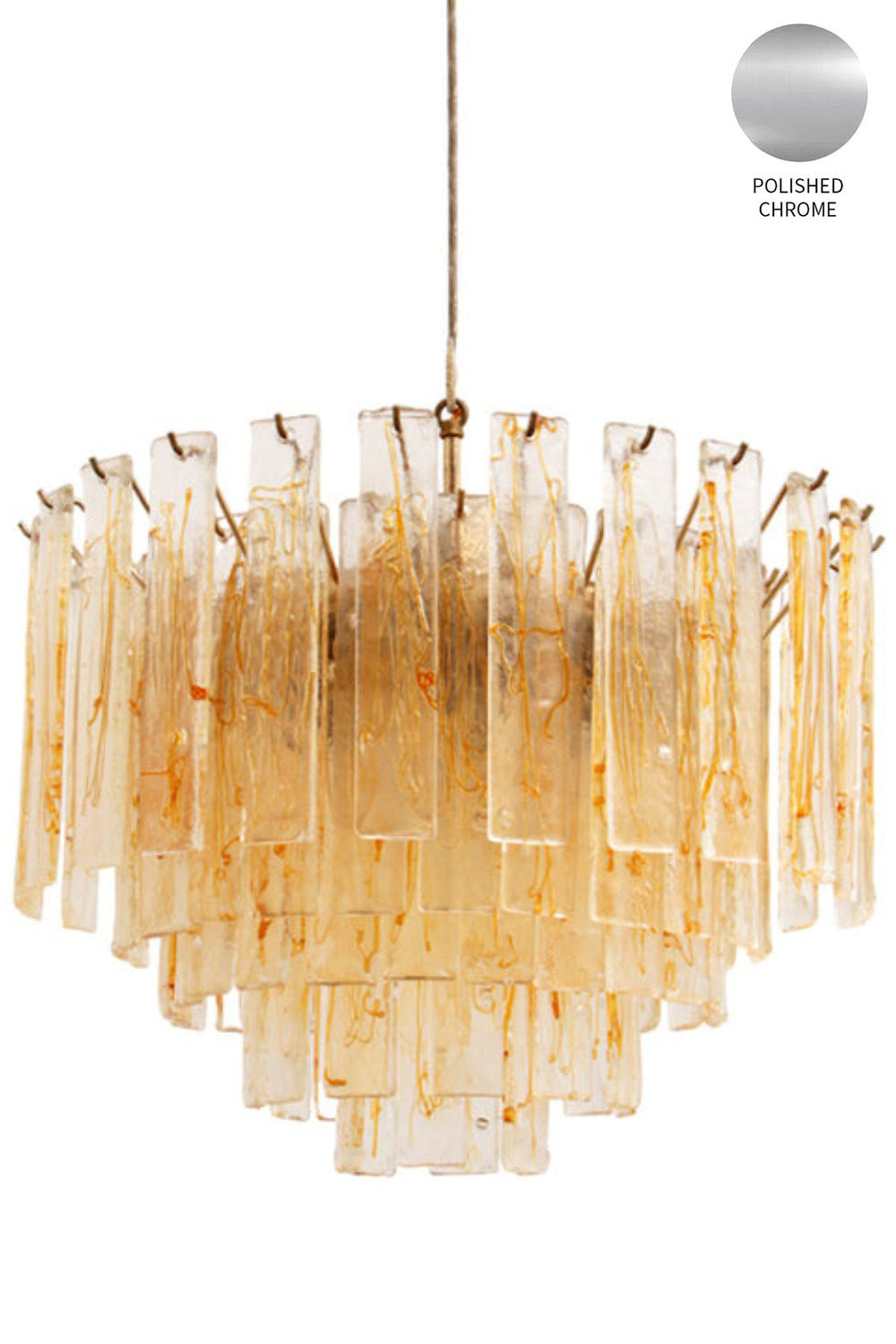 Amber Art Glass Tiered Chandelier - view 24 | morylighting