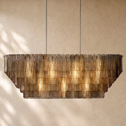 Sirena Glass Rectangular Chandelier