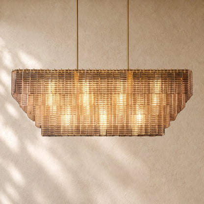 Sirena Glass Rectangular Chandelier
