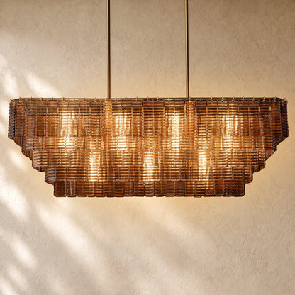 Sirena Glass Rectangular Chandelier