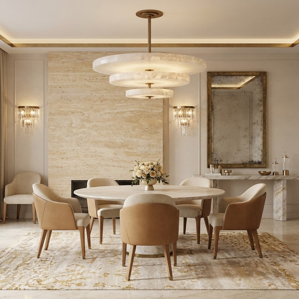 White onyx pendant light