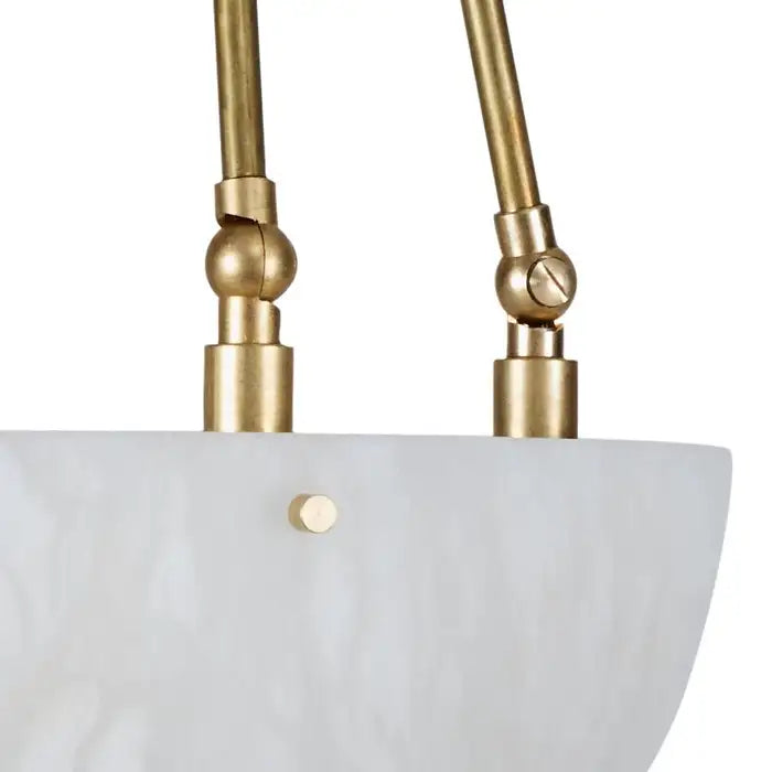 'Moon' Alabaster and Brass Pendant Lamp