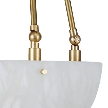 'Moon' Alabaster and Brass Pendant Lamp